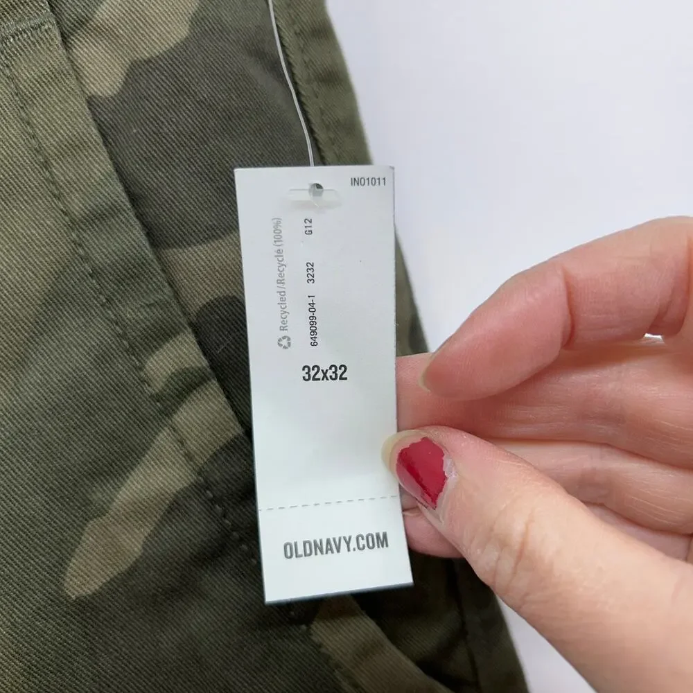 NEW Old Navy Slim Fit Camo Pants Mens 32x32 Green